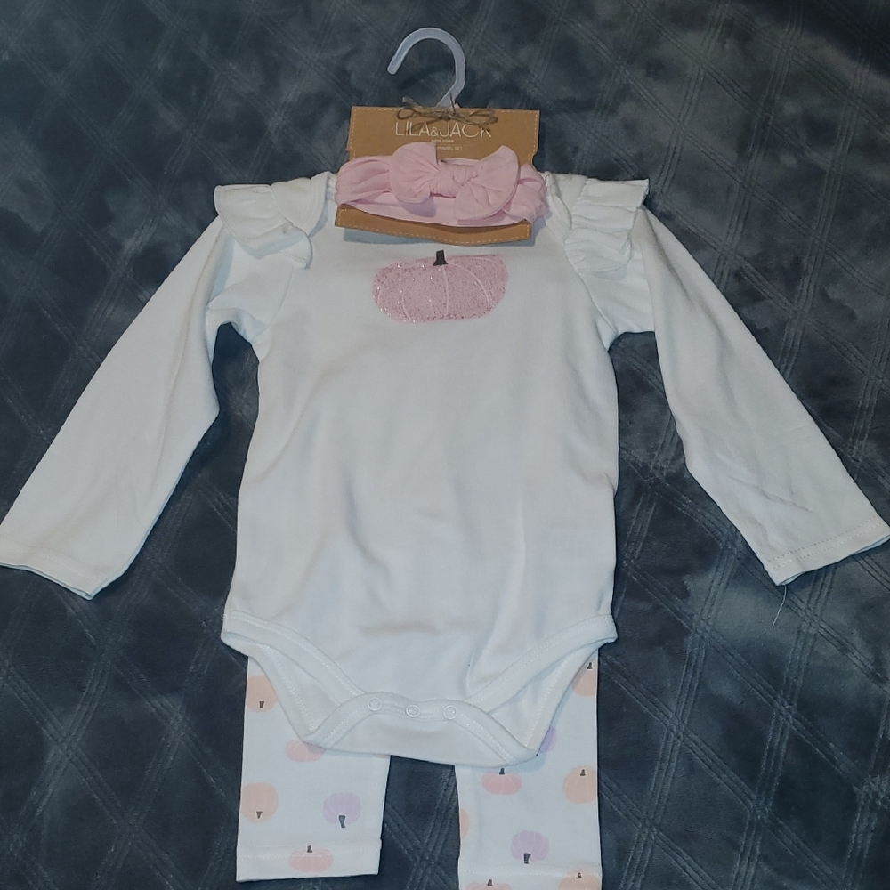 Lila & Jack Pumpkin Outfit Size 18/24 Months